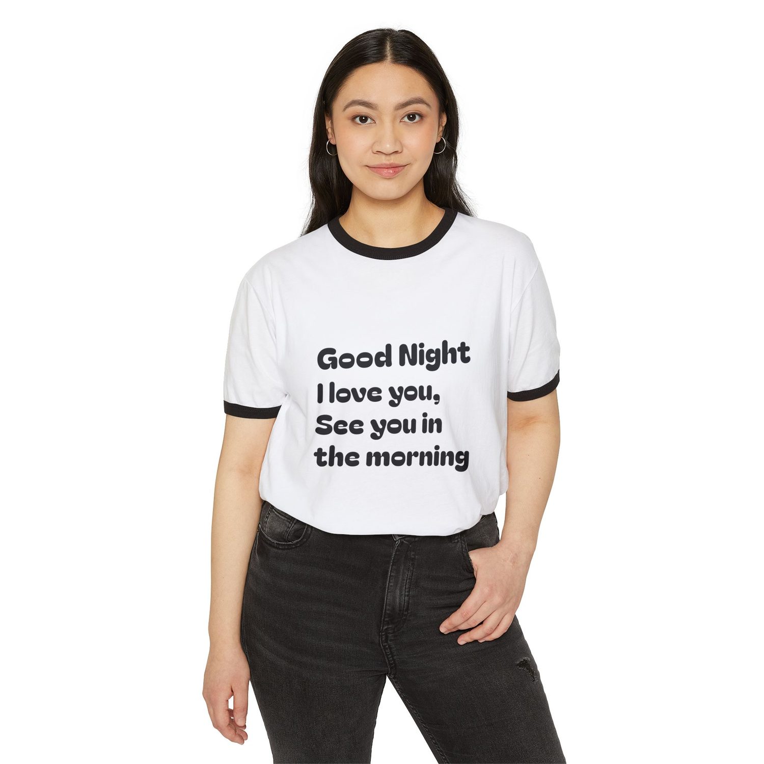 Good Night I Love You Ringer T-Shirt — 'Good night again.' Retro Sleep Tee