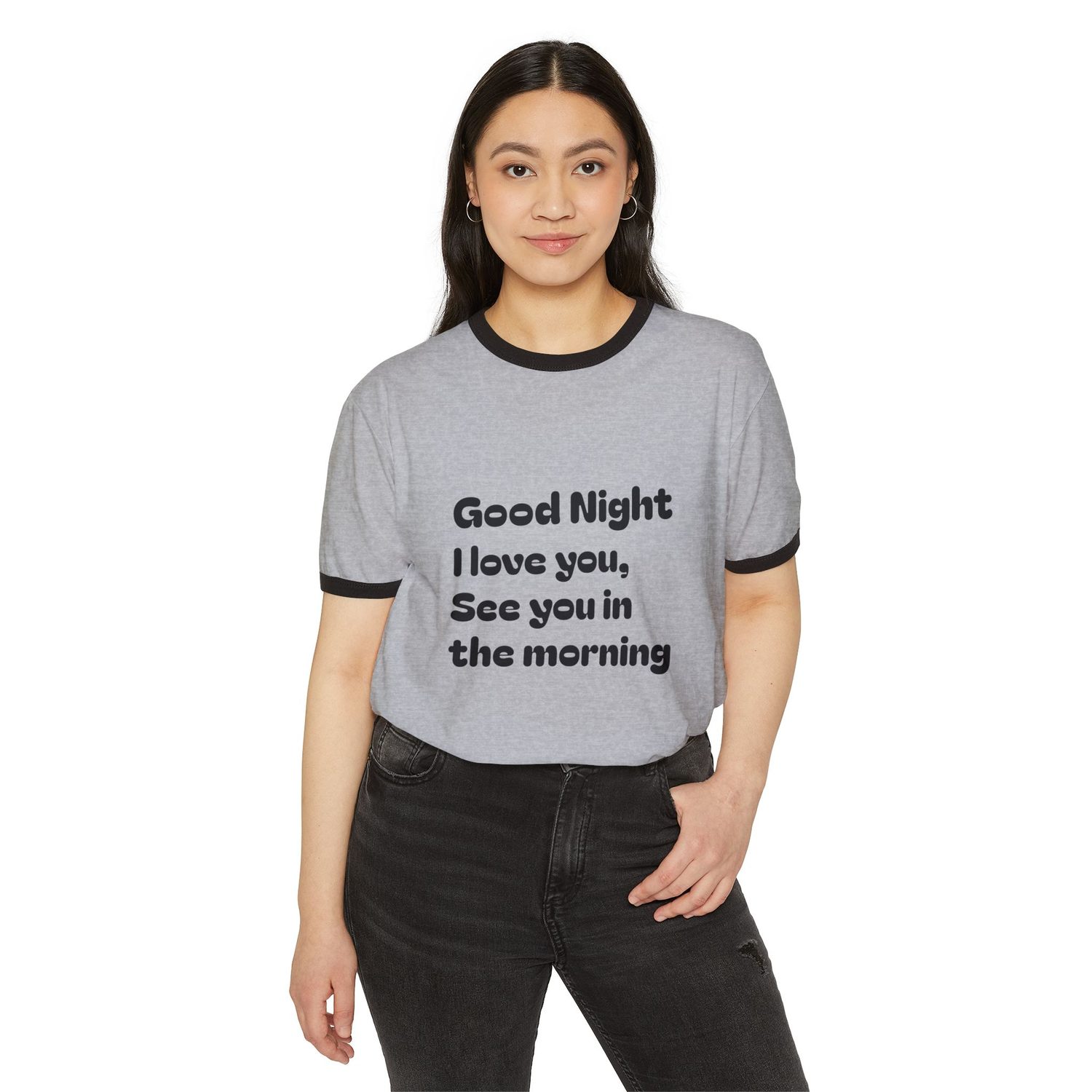 Good Night I Love You Ringer T-Shirt — 'Good night again.' Retro Sleep Tee
