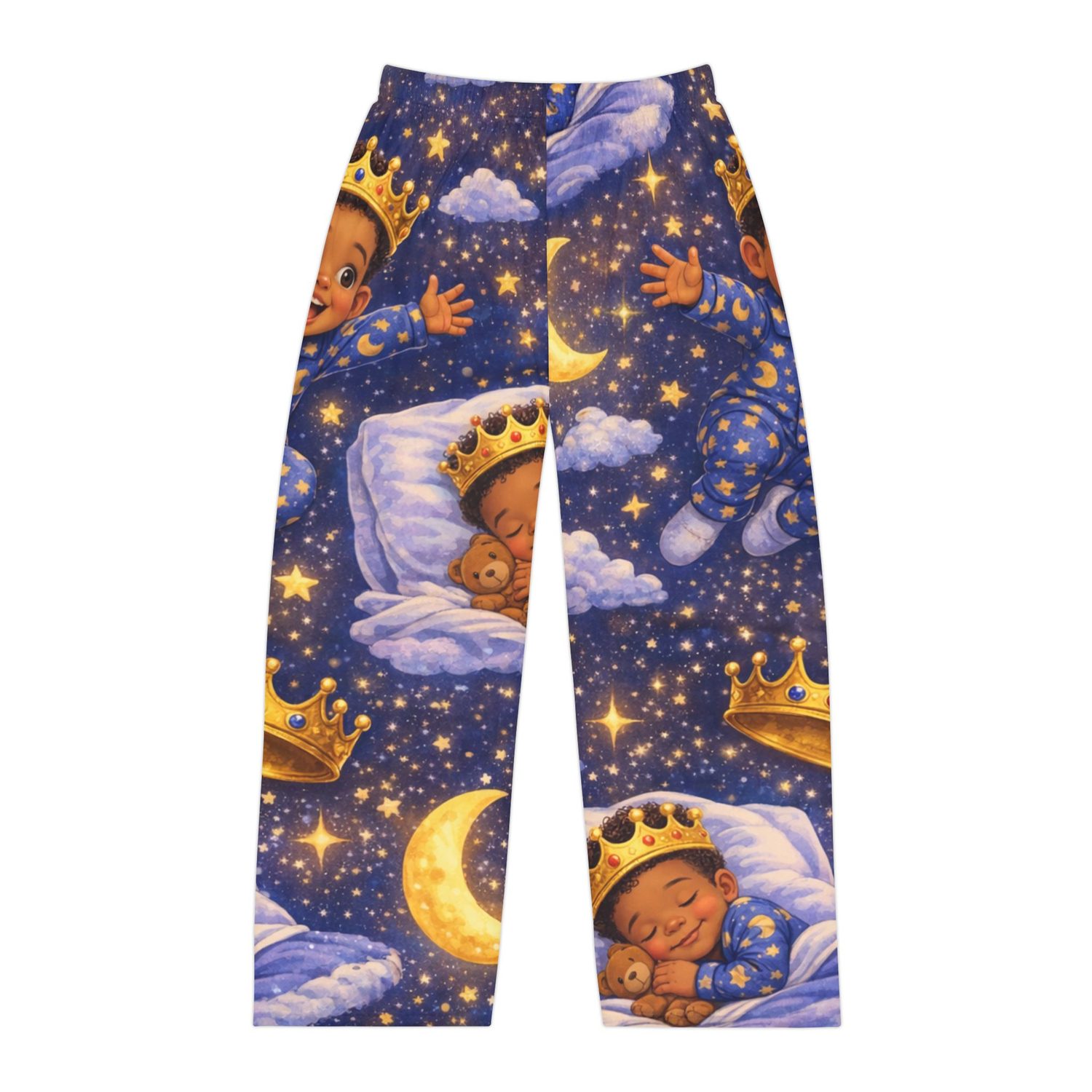 Men's Sleep Pants — Starry Night Crowned Baby Pattern Pajama Trousers