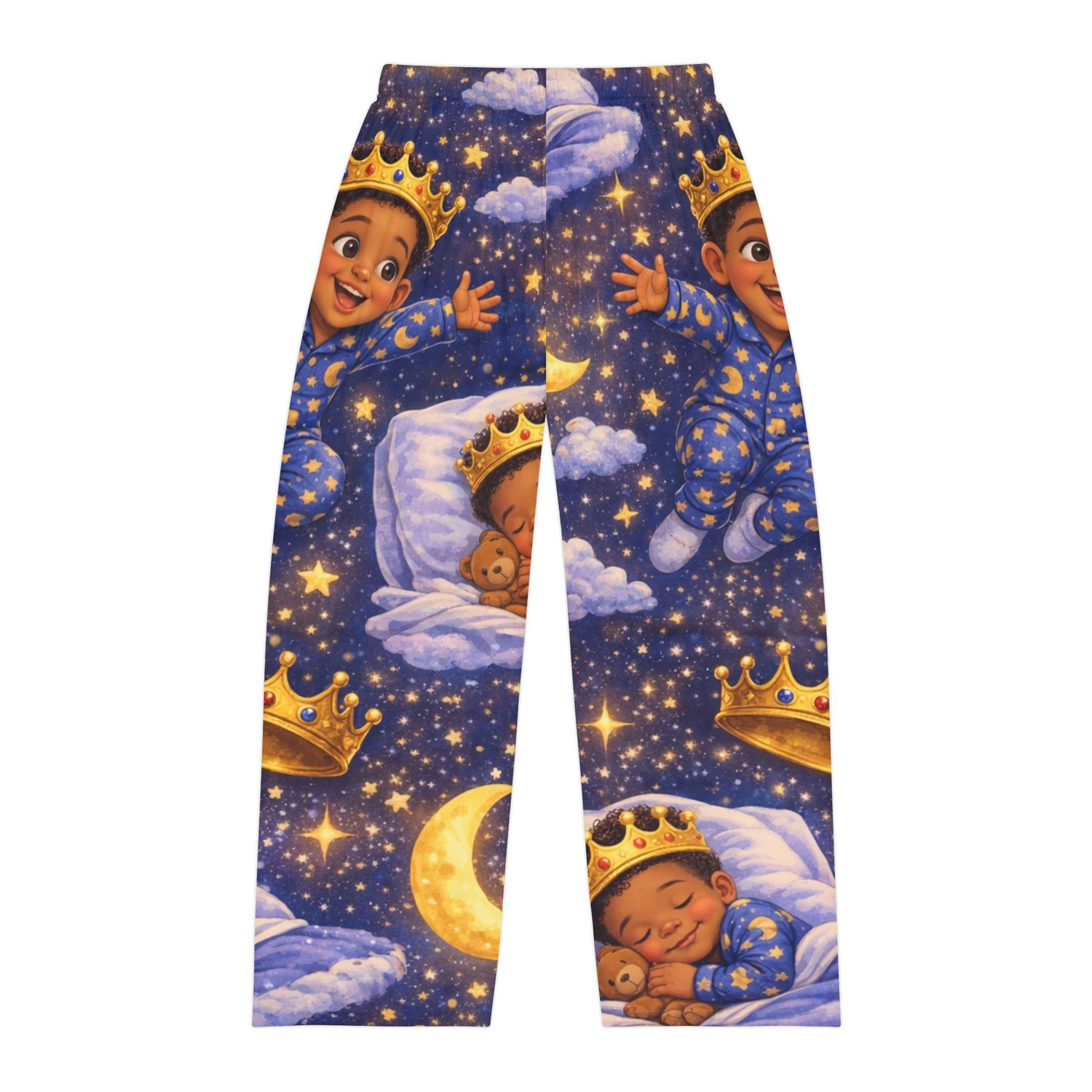 Men's Sleep Pants — Starry Night Crowned Baby Pattern Pajama Trousers
