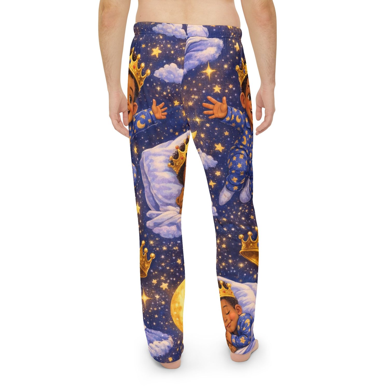Men's Sleep Pants — Starry Night Crowned Baby Pattern Pajama Trousers